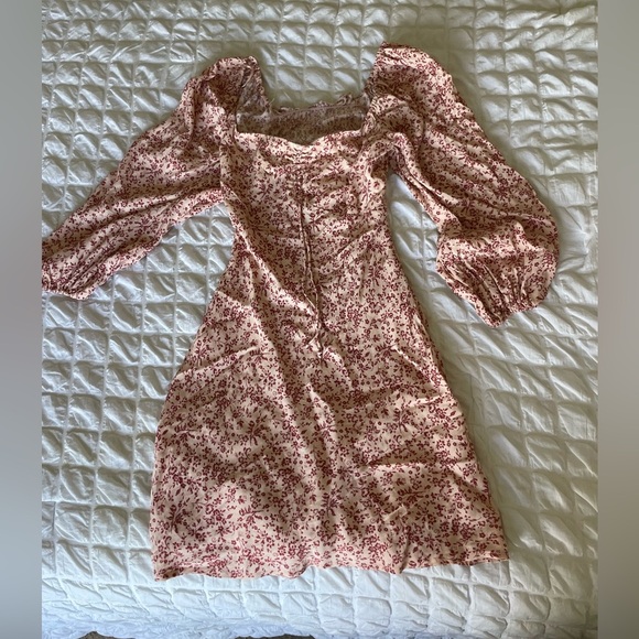 Cotton Candy cream and Pink Bishop Sleeve Sundress - Picture 1 of 9